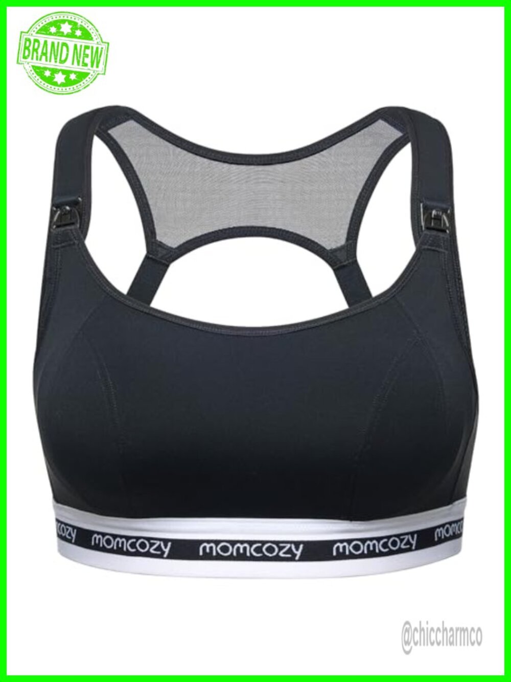 Wireless Low Impact Nursing Sports Bra with Adjustable Straps, Padded